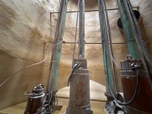 Inside of lift station after an application of SprayWall